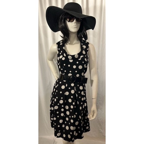 Spense Black and White Polka Dot Dress - Picture 4 of 4